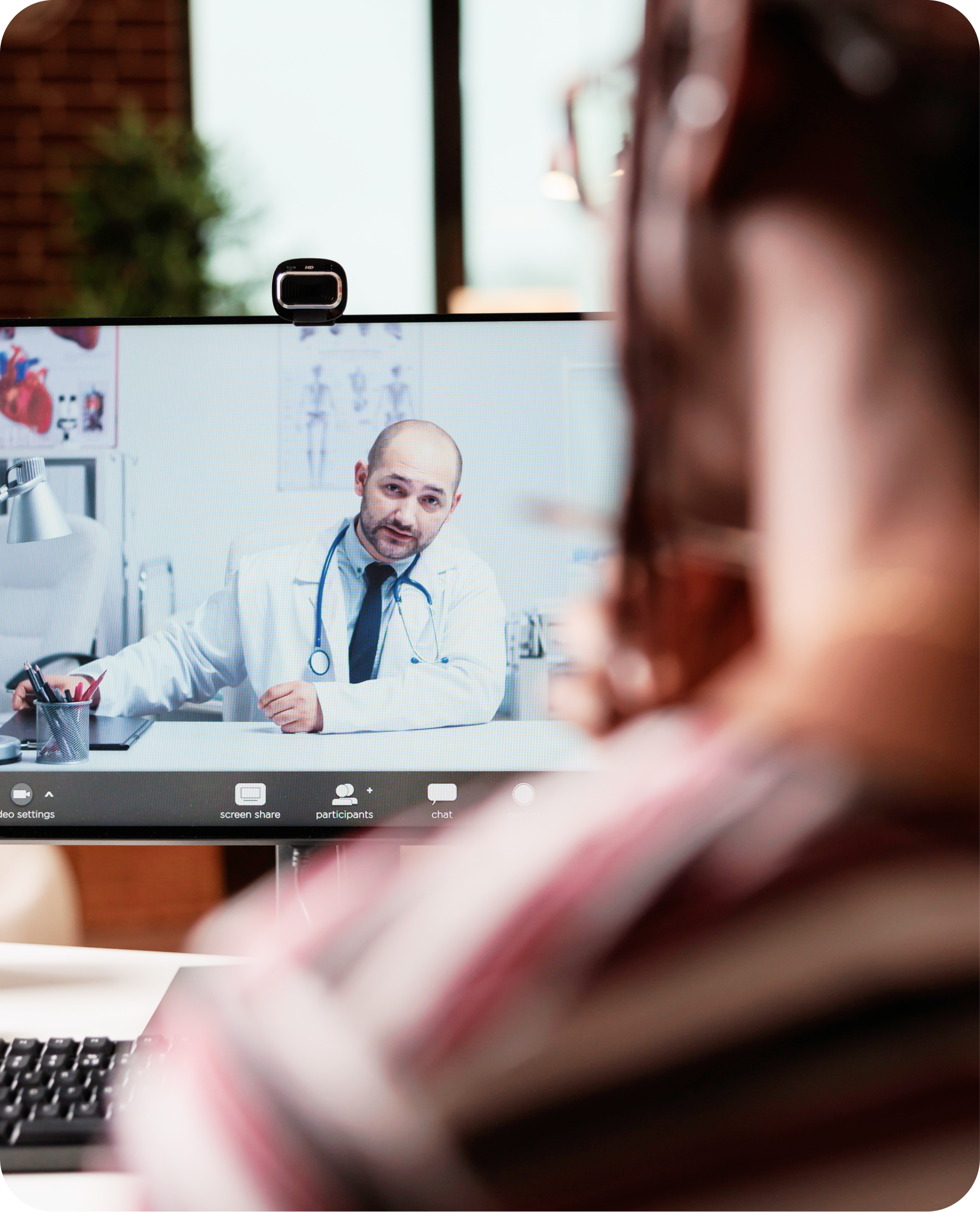 Patient on a video call with an EaseCare physician