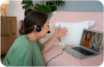 Patient receiving compassionate virtual care for bipolar disorder