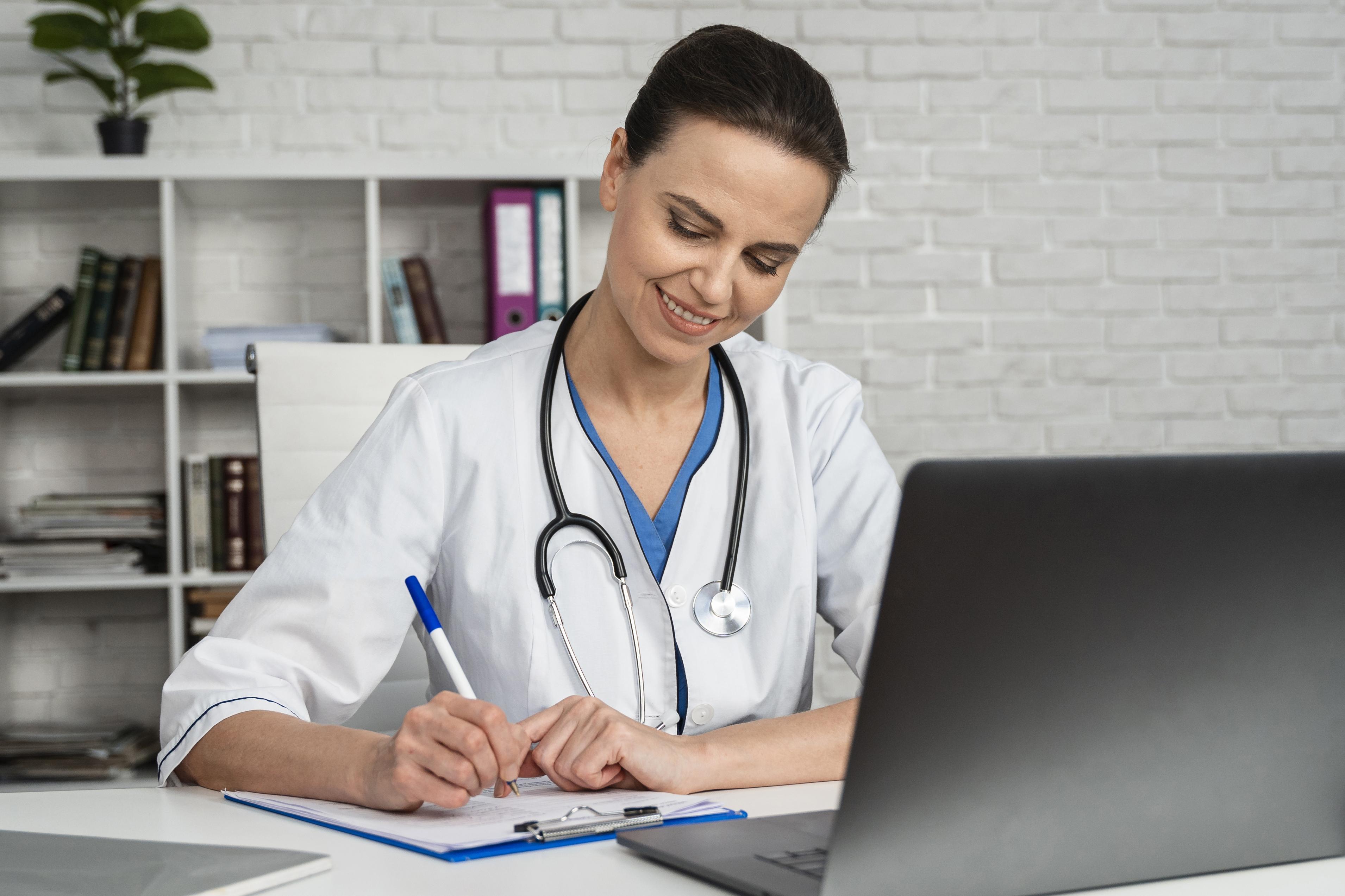 Physician preparing a collaborative care plan