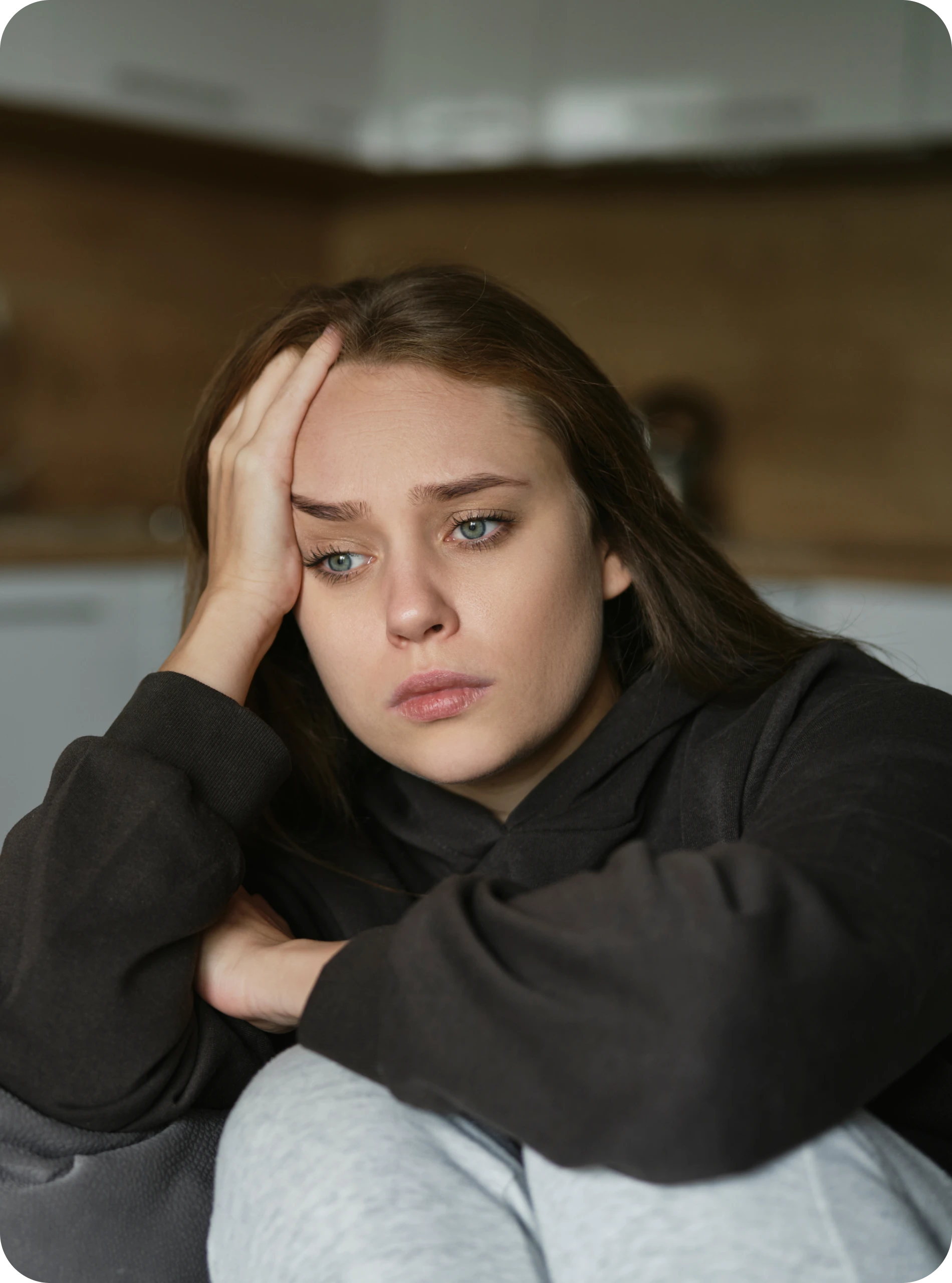 Person receiving compassionate virtual depression support