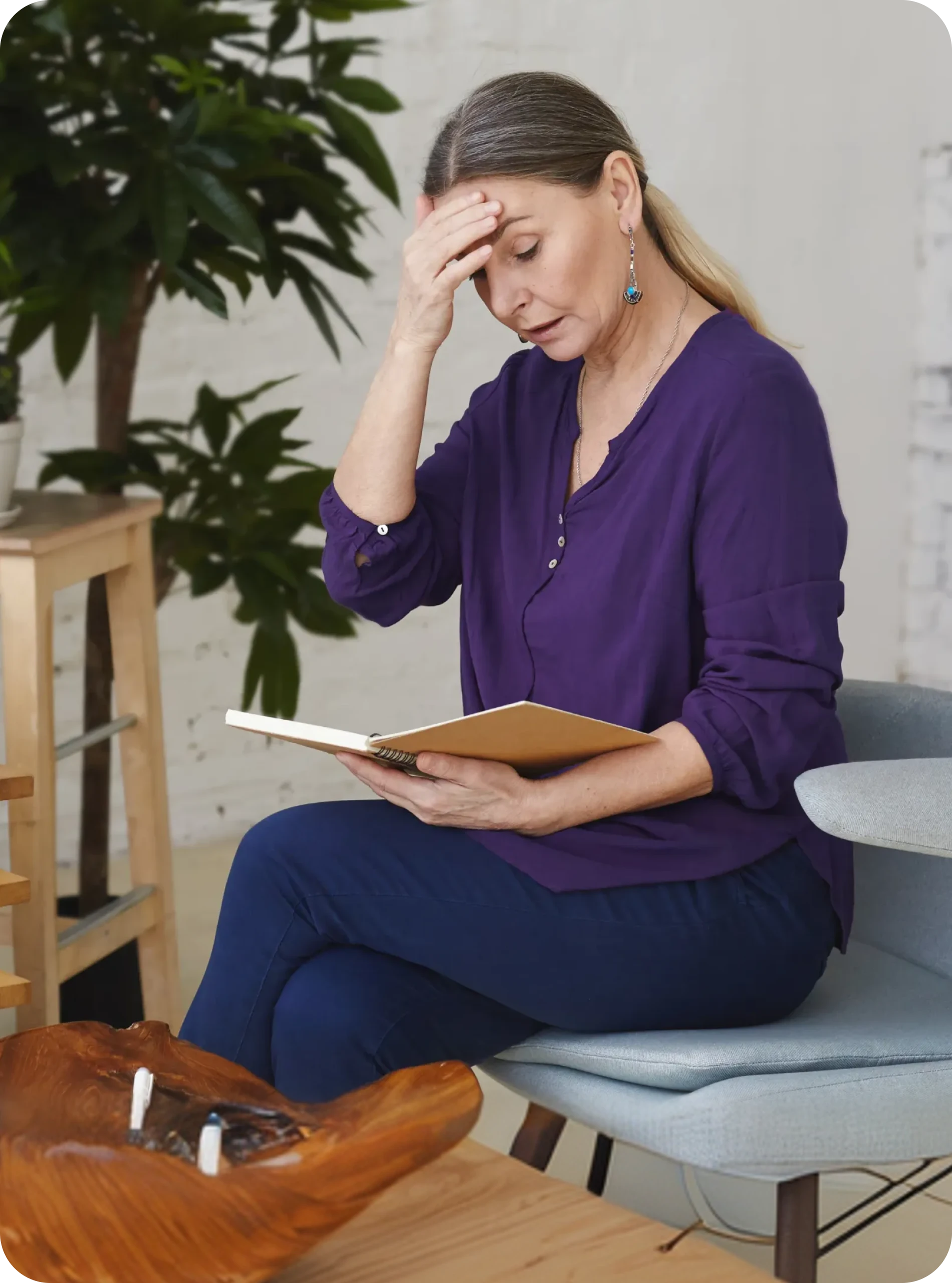 Woman receiving compassionate virtual hormonal replacement therapy support
