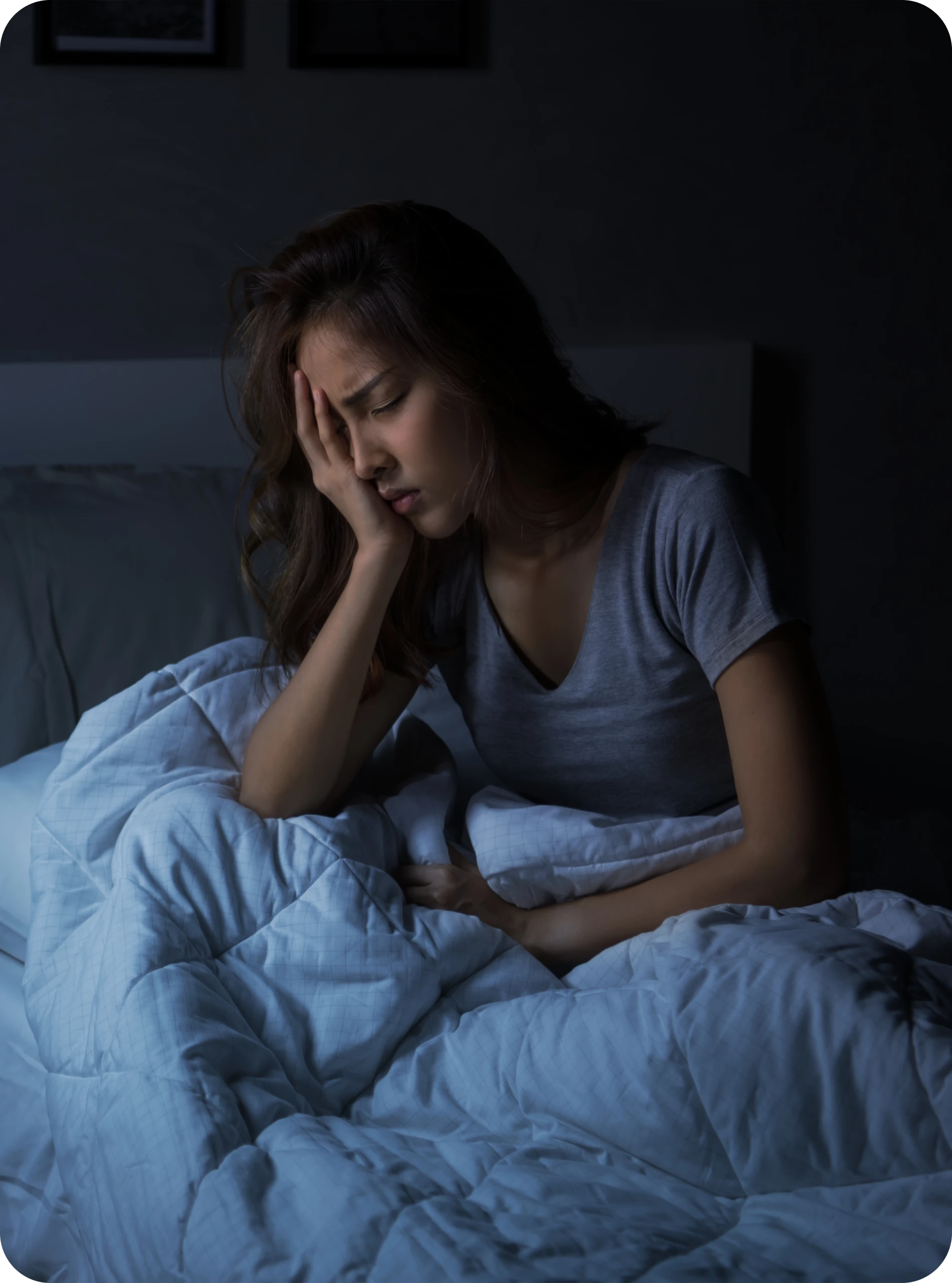 Person receiving compassionate virtual sleep disorder support