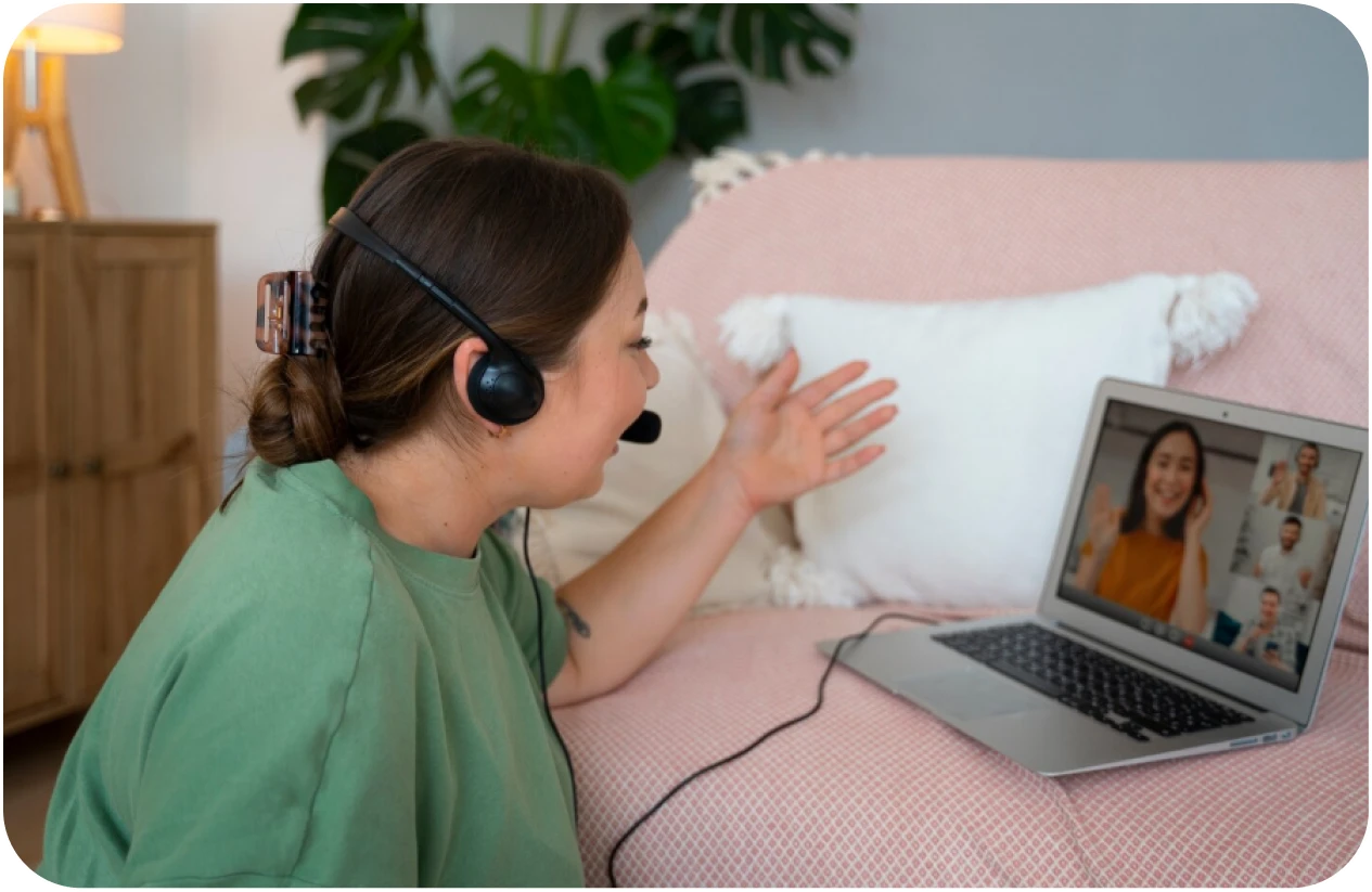 Woman on video call with doctor